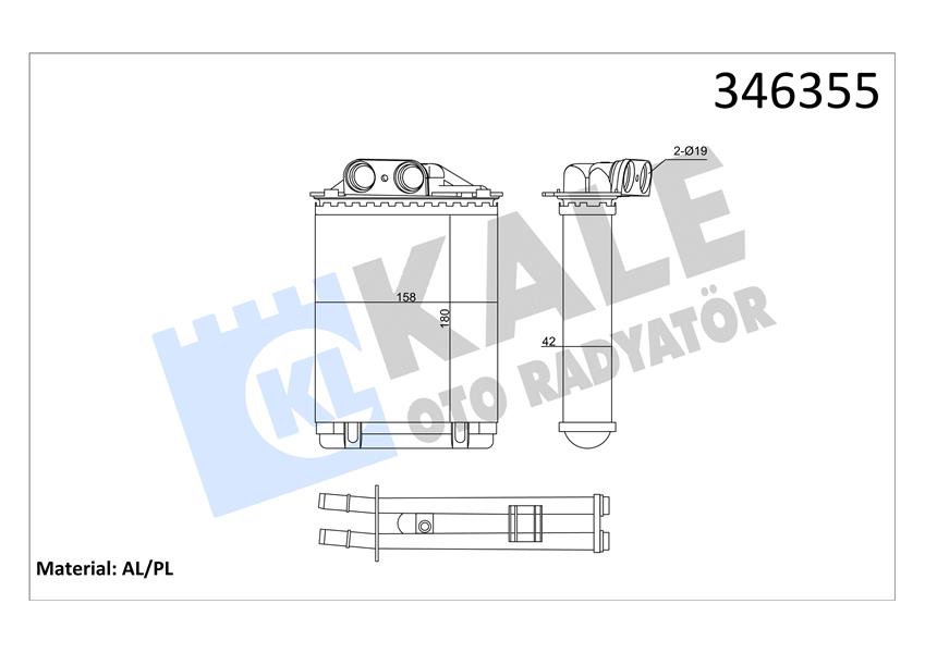 KALORIFER RADYATORU FIAT 500C FIAT 500 FIAT 500L PANDA FORD KA 1.2 1.3 1.4
