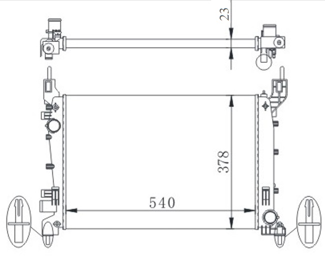 MOTOR SU RADYATORU LINEA 1.4 MPI 540×378X23 MANUEL SANZUMAN