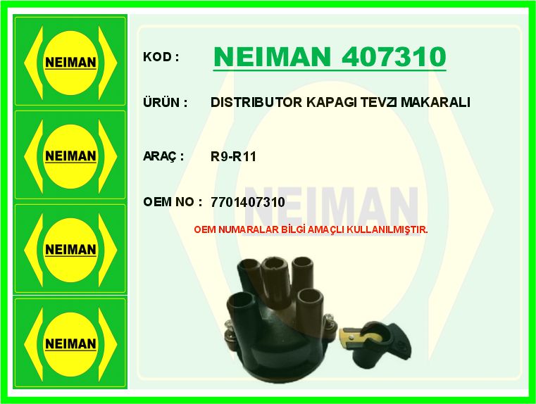 Distributor Kapağı Tevzi Makarali R9-R11