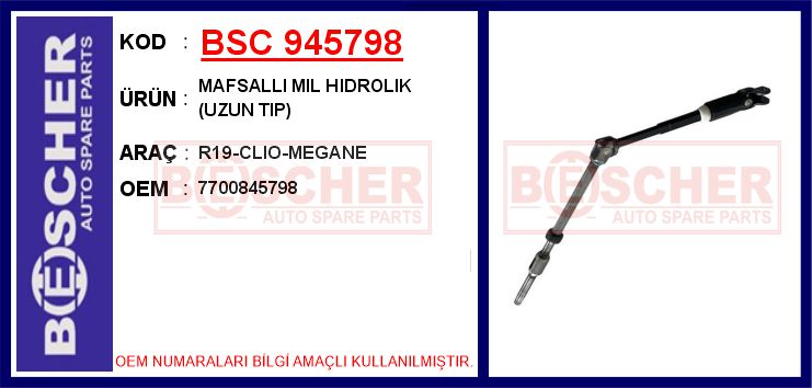 Mafsalli Mil Hidrolik (Uzun Tip) R19-CLIO-MEGANE