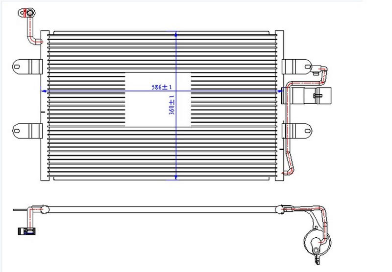 KLİMA KONDENSERİ SEAT CORDOBA-IBİZA 99=> (550X360X16) (OTO.-MEK.)