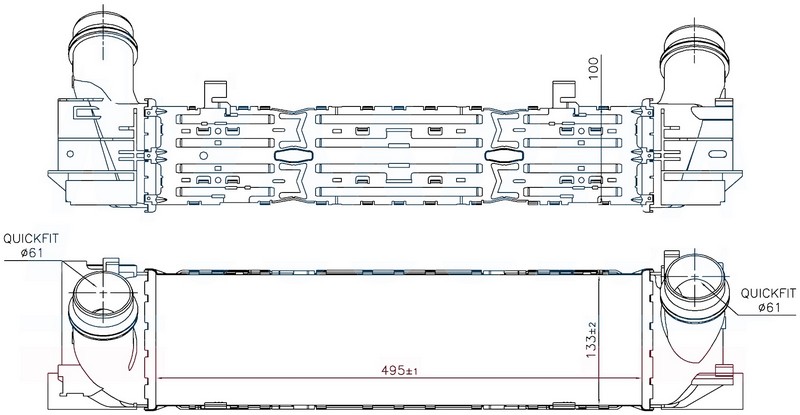 Intercooler Brazing Intercooler A/m (495X135X100) 1....