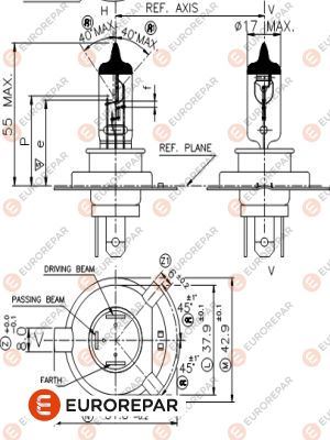 Erp H4 12V-60/5 Ampul