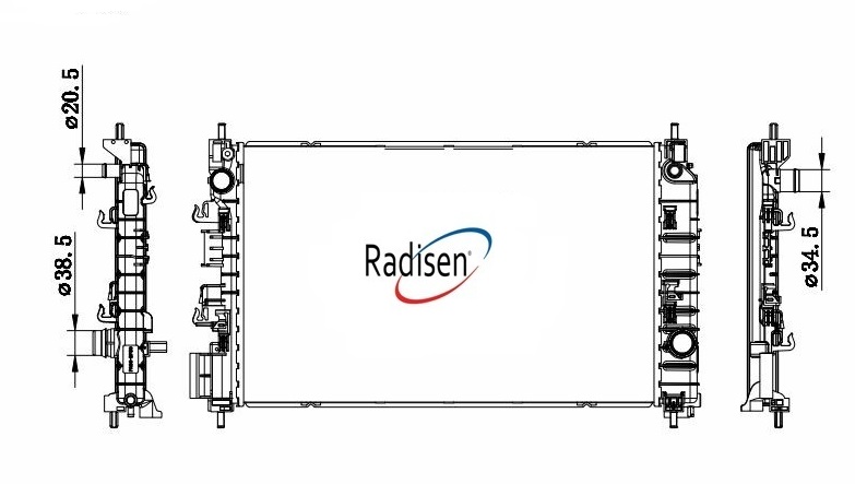SU RADYATÖRÜ CHEVROLET AVEO 1.3D 11<15 (MT) (BRAZING) (620X388X26)