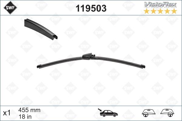 Silecek 45.5cm Arka (Flatblade-muz Tipi) Transport...