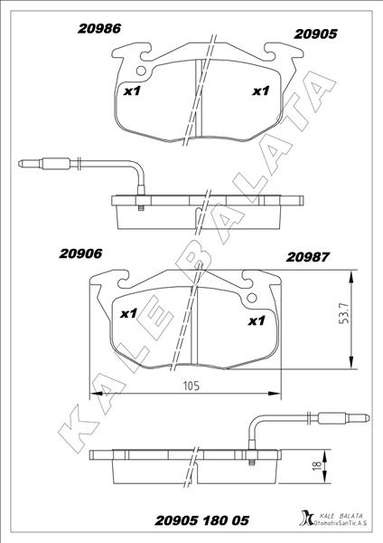 Ön Balata R9-R11-R19 CLIO-EXP-P106-P206 GDB32...
