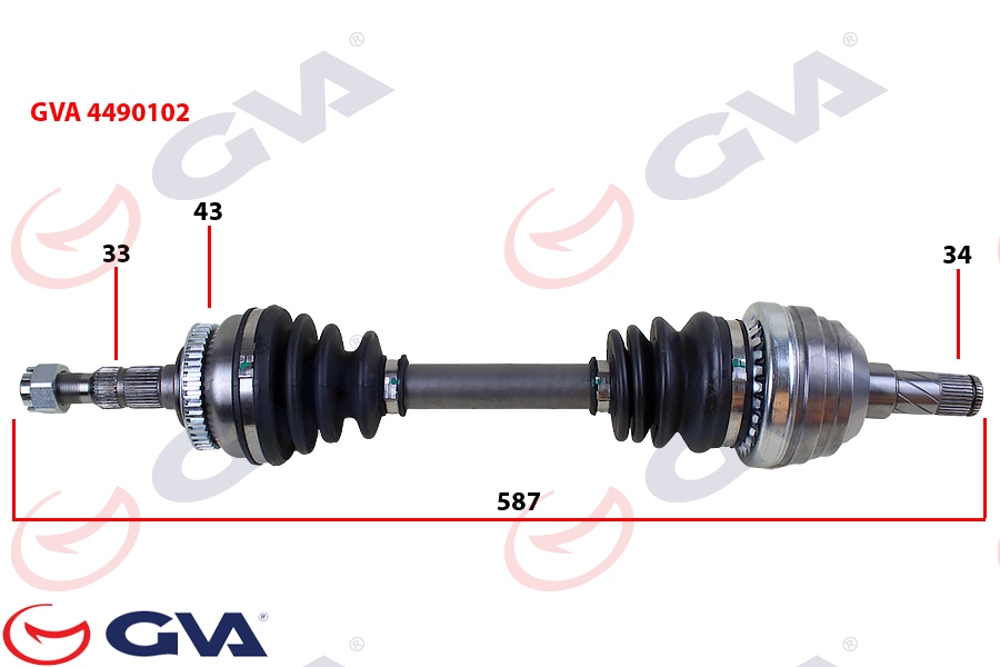 KOMPLE AKS SOL VECTRA A 1.8-2.0 (88-95)-ASTRA F (92-98)-CALIBRA A (89-97) ABS`Lİ (43DİŞ) (587mm)