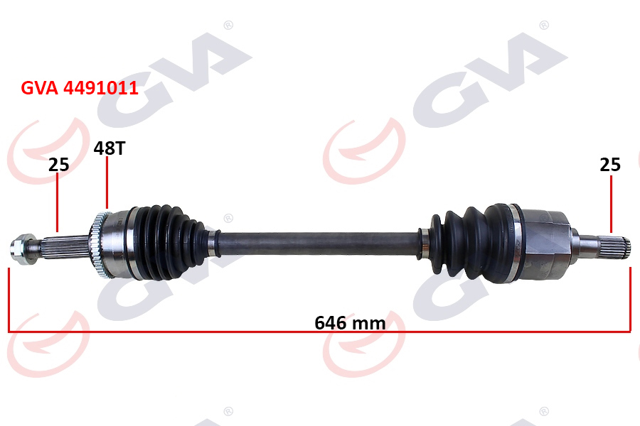 KOMPLE AKS SOL HYUNDAI ACCENT BLUE 1.4L 1.6L G4LC G4FA G4FC (benzinli manuel vites) 11-18 (ABS`li) ( Teker taraf: 25 diş / Diferansiyel taraf: 25 diş / Komple boy: 652 mm)
