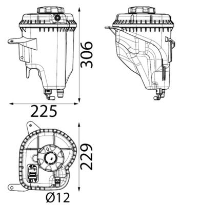 RADYATOR YEDEK SU DEPOSU BMW M57 N62 B47 N47 N20 N55 N63 E70 E71 E72 F15 F85 F16 F86 KAPAKLI