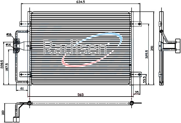 KLIMA RADYATORU KONDENSER BRAZING MEGANE I-SCENIC I 1.4-1.6-2.0-1.9D 96-03 565×391X16 AT/MT SANZUMAN