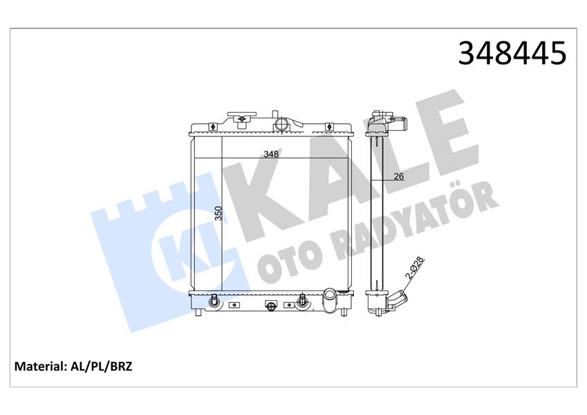 RADYATÖR CIVIC V-CIVIC VI-HR-V-ROVER 45-400 1.5-1.6 16V 91->95-1.4-1.5-1.6 95->01 (AT)