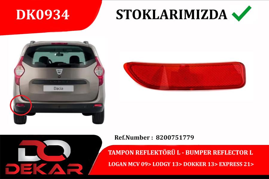 Arka Tampon Reflektoru Sol