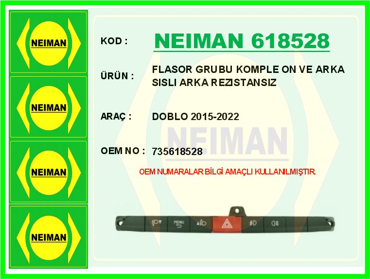 Flasor Grubu Komple Ön Ve Arka Sisli Arka Rezistan...