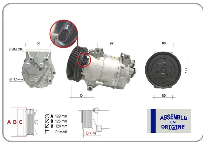 KLİMA KOMPRESÖRÜ (SIFIR ÜRÜN) RENAULT MEGANE I 96> SCENIC I 96> MEGANE II 02>08 SCENIC II 02>08 QASH QAI (J10) 06>13 1.4 K4J 1.5dCi K9K 1.6 K4M 1.9dCi F9Q 2.0 F4R (12V 6 KANAL 125MM)