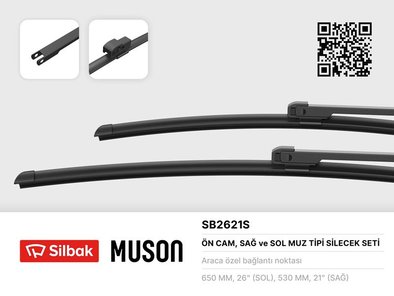 Silecek Süpürgesi 650/530MM (Muz Tipi) P607 02/00&...