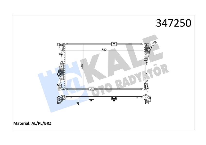 RADYATÖR TRAFIC II-VIVARO 2.0 DCİ-CDTİ 06=> M9R (780x462.25x27) (MEK) (AC+/-)