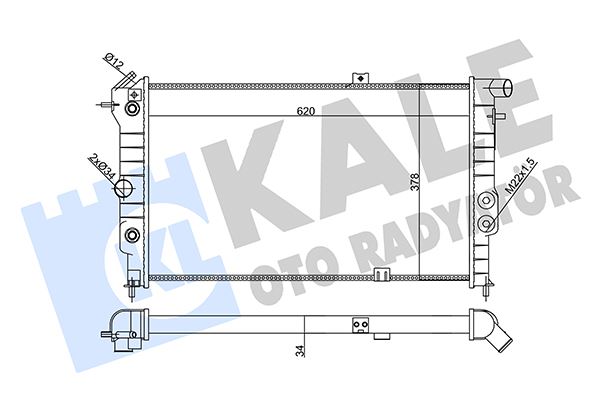 SU RADYATÖRÜ OPEL VECTRA A 1.6I 1.8I 2.0I (88-95)CALIBRA A 2.0I (94-97) (AT) (AC) (MEKANİK) (620x378x34)
