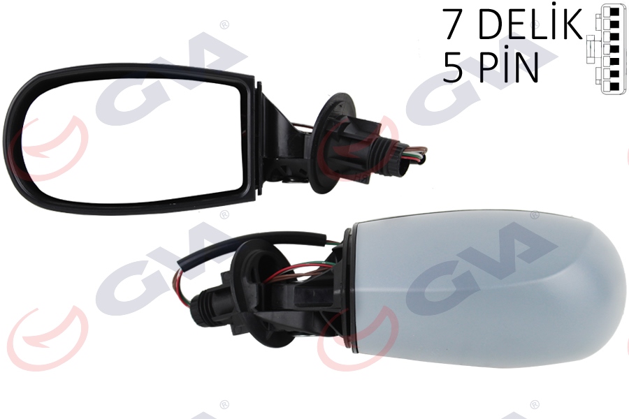 DIŞ DİKİZ AYNASI SOL PUNTO 04> ELEKTRİKLİ+ISITMALI+SİYAH ASTARLI+KONVEKS VM-156EHPL