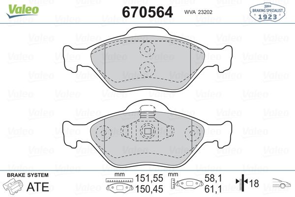 ON FREN BALATASI  FORD FIESTA IV/FIESTA V/FUSION/MAZDA 2/MAZDA 121