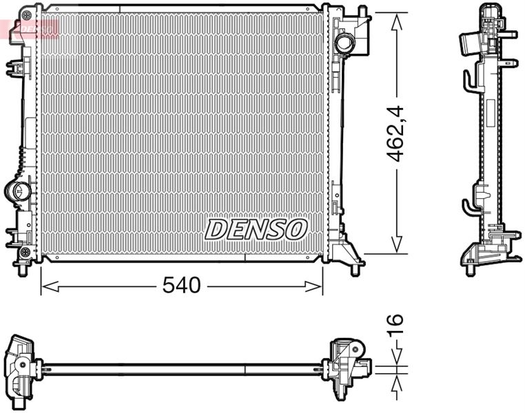 SU RADYATÖRÜ NISSAN QASHQAI II 1.2DIG-T 13=> 1.6DCI 14=> - RENAULT KADJAR 1.2TCE 15=> (MT) [BRAZING] [539X468X16]