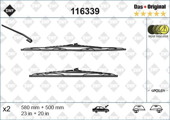 Silecek (Swf) 58+50cm Spoilerli