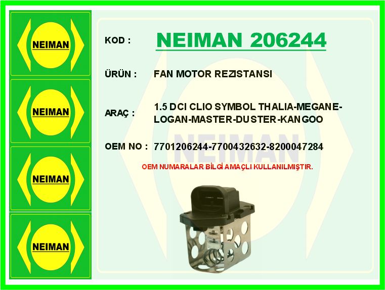 Fan Motor Rezistansi