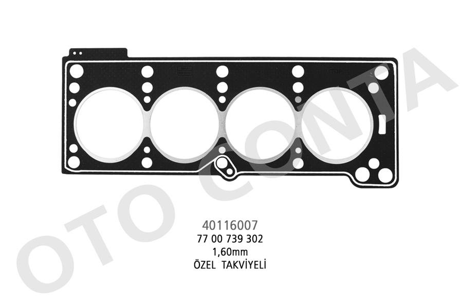 SİLİNDİR KAPAK CONTASI CLIO I-KANGOO-MEGANE I-R19 1.4 (E7F-E7J) (LPG`Lİ ARAÇLARA ÖZEL TAKVİYELİ 1.60mm BEYAZ)