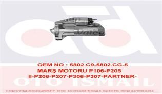 Marş Motoru (12V 1.3kw 9 Dış) P106-P205 II-P206-P2...