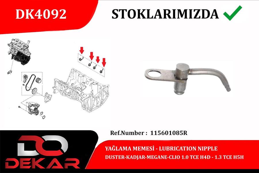 Yağlama Memesi Duster-kadjar-megane-clio 1.0 Tce H...