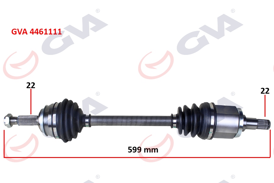 KOMPLE AKS SOL SKODA FAVORIT 1.3 (89-94) (599.5mm)