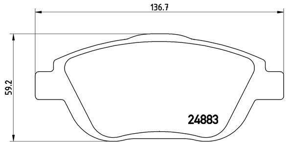 ÖN FREN BALATASI CORSA F 19> CROSSLAND 17> MOKKA 20> C3 II-III-AIRCROSS 09> C4 14> 208 19> 2008 19> DS3 15> (15 İNÇ 283mm)