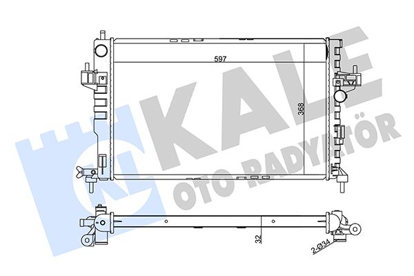 SU RADYATORU (BRAZING VERSIYONU KL372700) OPEL CORSA C COMBO 1.7DI/DTI 00=> (MT) (AC/NAC) (MEKANIK) (600X378X32)
