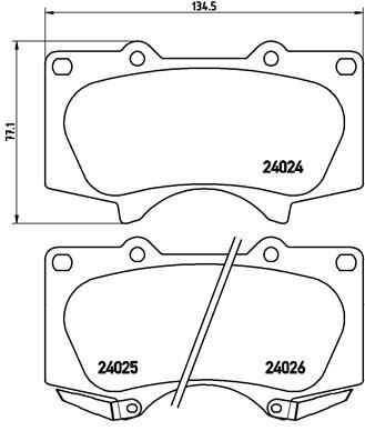 ÖN FREN BALATA TOYOTA HILUX 3.0L 1KD-FTV KUN26 4x4 09-11 / LAND CRUISER PRADO 4.0L 1GR-FE GRJ150 09-> 3.0L 1KD-FTV KDJ120 D-4D 03-09 / MITSUBISHI PAJERO 3.2L 4M41 V98W 07->