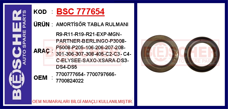Amortisör Tabla Rulmanı R9-R11--R19-R21-MGN I-lgn ...