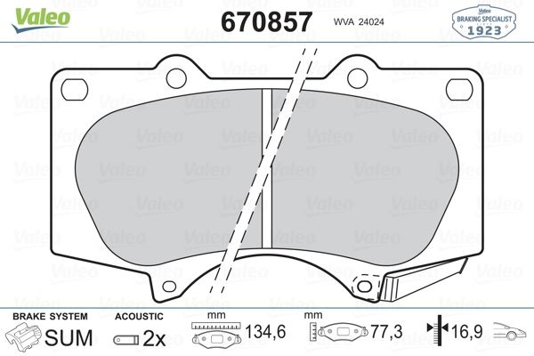 ÖN FREN BALATA TOYOTA HILUX 3.0L 1KD-FTV KUN26 4x4 09-11 / LAND CRUISER PRADO 4.0L 1GR-FE GRJ150 09-> 3.0L 1KD-FTV KDJ120 D-4D 03-09 / MITSUBISHI PAJERO 3.2L 4M41 V98W 07-> (FTE KIRMIZI KUTU)