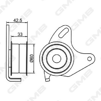 EKSANTRİK GERGİ RULMANI HYUNDAI H100 2.5L D4BB D4BX D4BF 88-> / GALLOPER 2.5L D4BX 99-> / KIA K2500 2.5L D4BH 03-> / MITSUBISHI L200 2.5L 4D56 4D56T K64T K74T 89-06 / L300 2.5L 4D56 P15V 86-> / PAJERO
