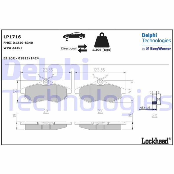 ÖN FREN BALATASI CITROEN C2 03>12 C3 02>10 (KÜÇÜK TİP)