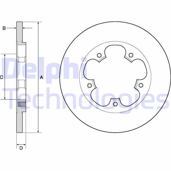 ARKA FREN DISKI TRANSIT V363 14> TEK TEKER A.CEKER DUZ 308MM 5 BIJON