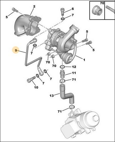 Turbo Yağlama Borusu Ford-peugeot-citroen FİESTA-2...