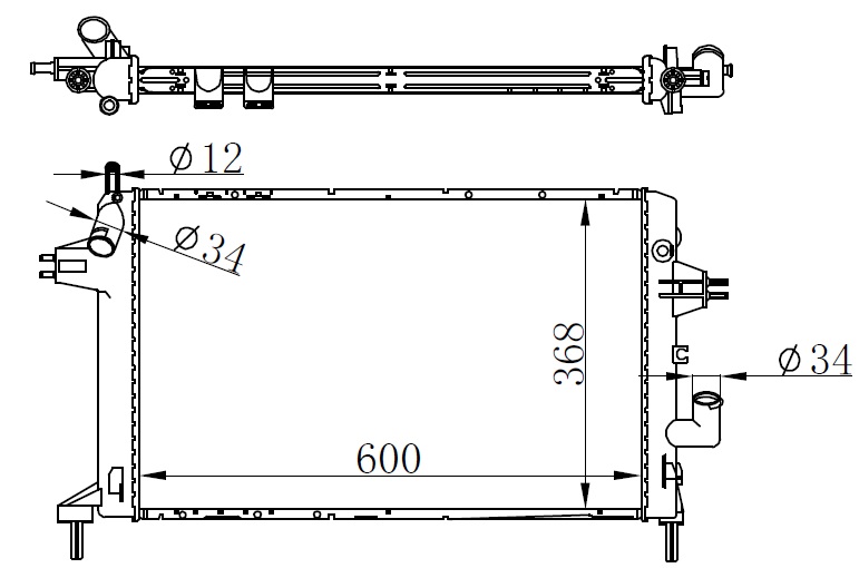 RADYATÖR ASTRA G 1.7CDTI-1.7 16V(AC+KLİMASIZ+MEKANİK) (600x368x32)