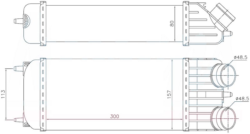 Intercooler Brazing Intercooler A/m (300X157X80) 207...
