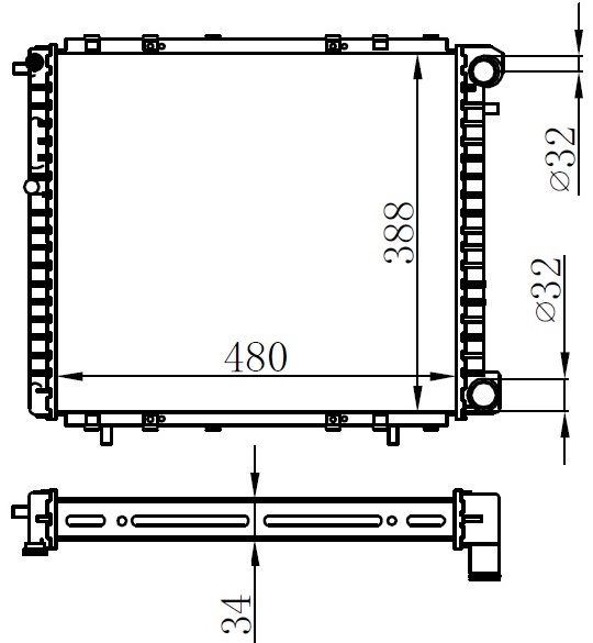 RADYATOR MECHANİCAL MT(480X378X34)19 1.7/1.8İ/1.9D 88+ 63906-7700272472