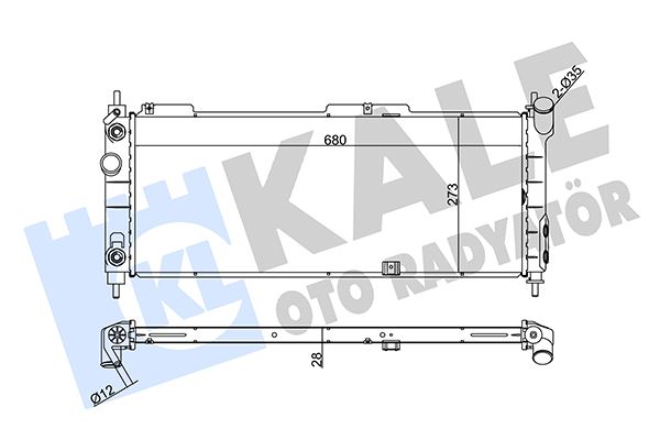 SU RADYATÖRÜ OPEL CORSA B-COMBO-TIGRA 1.2I 1.4I 1.6I 16V 93=> (AT) (AC) (BRAZING) (680x273x28)