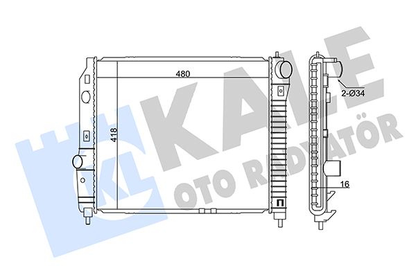 RADYATÖR CHEVROLET KALOS-AVEO (AL/PL/BRZ) (480x418x16)