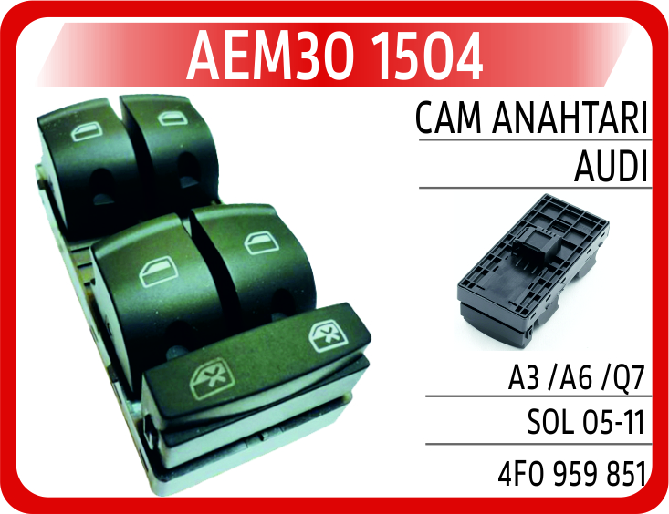 CAM ANAHTARI AUDI A3 /A6 /Q7 SOL 05-11