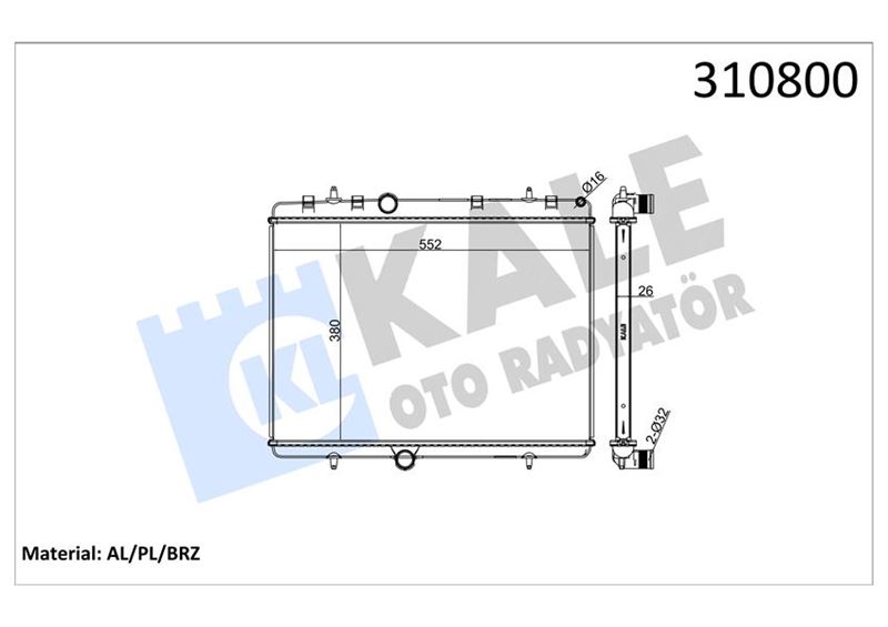 Radyatör 307-407-C4-C5-BERLINGO-PARTNER1.6-1.8-2.0...