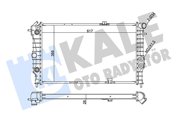 SU RADYATÖRÜ OPEL VECTRA A 1.6I 2.0I 16V 1.7D (90-95)CALIBRA A 2.0I (94-97) (MT) (AC NAC) (BRAZING) (617x368x26) (90443463-90443466)