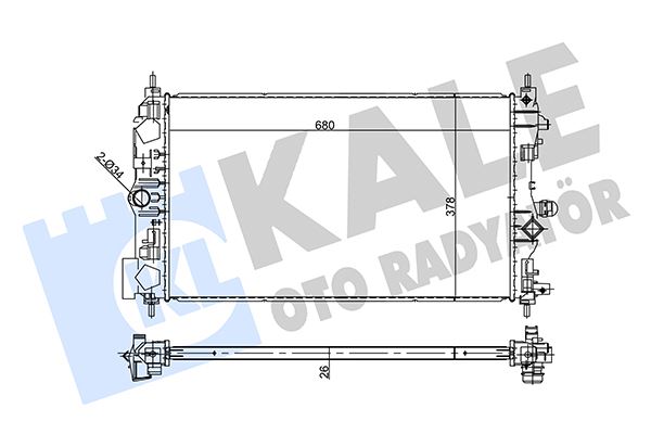 RADYATÖR ASTRA J 1.6/1.7CDTI 09>CASCADA 2.0CDTI 12>ZAFIRA 1.6/2.0CDTI 11>CRUZE 1.7D 12>(MT)[26MM] AL/BRZ 680X398X26 13312812-13336887-13393983-39074655-39074656-39074664