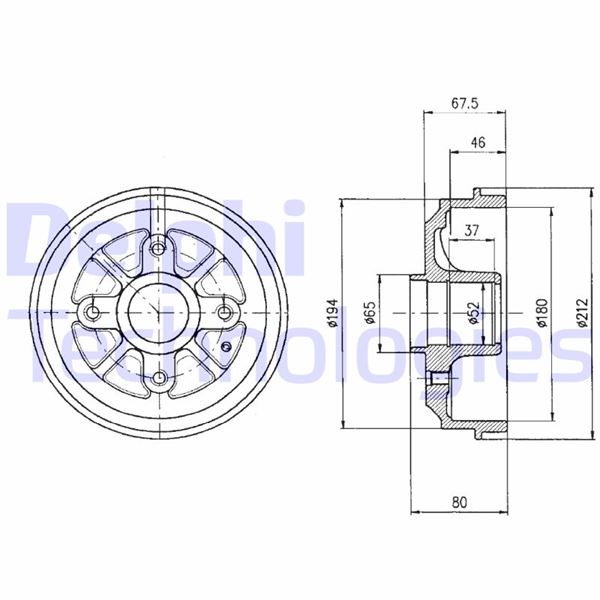 ARKA FREN KAMPANA PEUGEOT P106 93>04 P206 98>12 CITROEN SAXO 96>04 AX 91>96 (180x80x52mm 4DL)