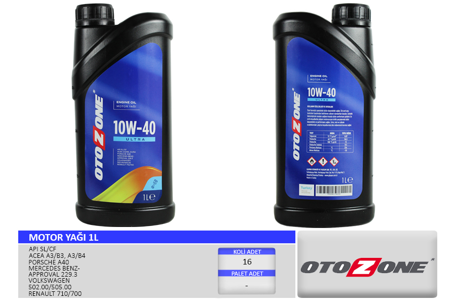 Motor Yağı 10W40 1 Lt Ultra Yari Sentetik Api